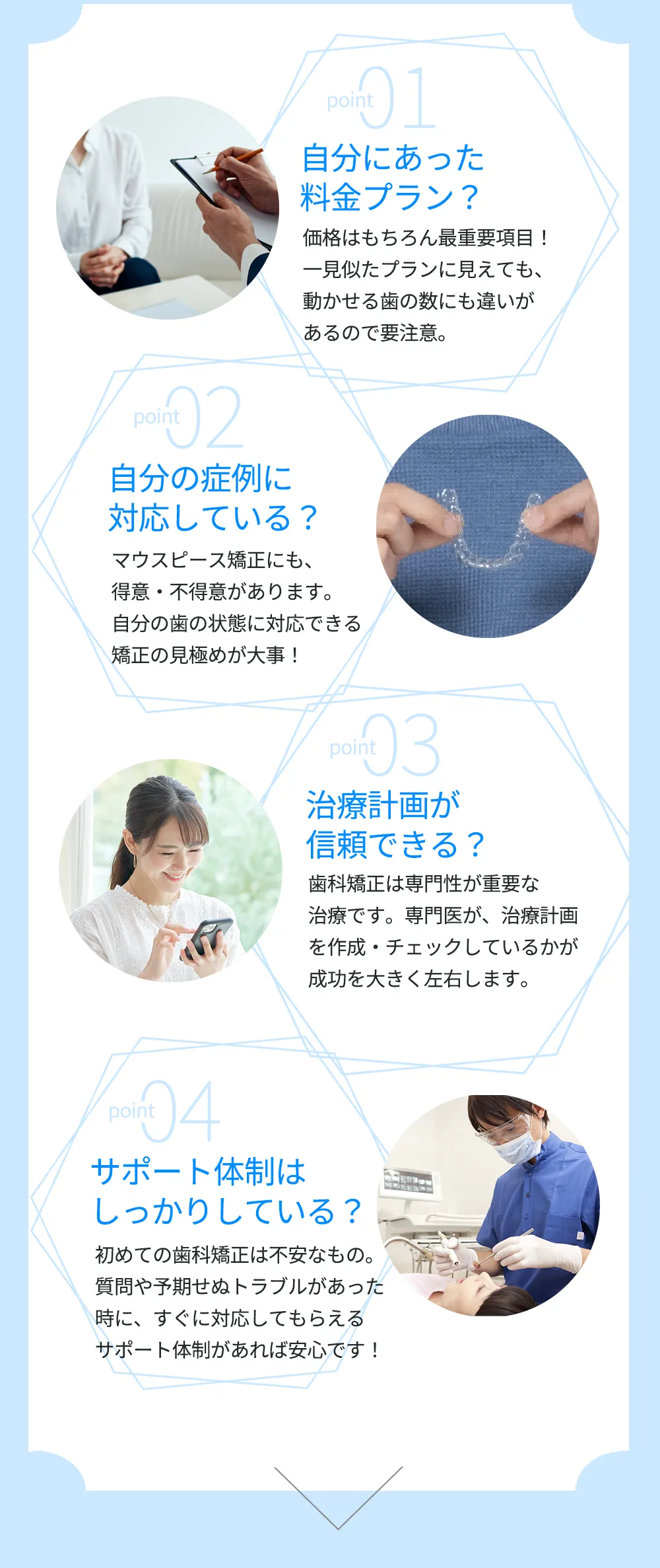 マウスピース矯正選び５つのポイント